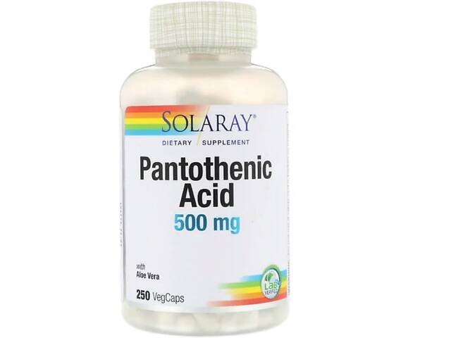 Пантотеновая кислота Solaray Pantothenic Acid 500 mg 250 Veg Caps SOR-04381