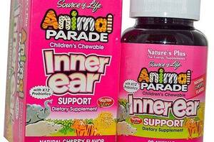 Поддержка внутреннего уха для детей Animal Parade Children's Inner Ear Support Nature's Plus 90таб Вишня (72375008)