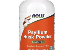 Подорожник, порошок из шелухи семян, Psyllium Husk Powder, Now Foods, 340 г (12 унций)