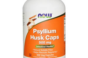 Подорожник (Псилиум), Psyllium Husks, Now Foods, 500 мг, 500 капсул