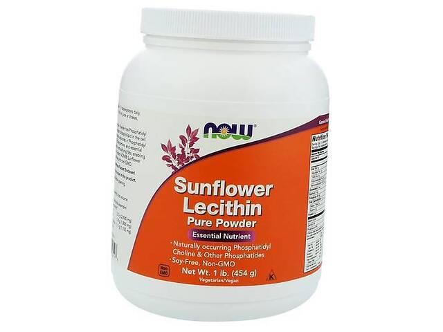 Подсолнечный Лецитин чистый порошок Sunflower Lecithin Powder Now Foods 454г (72128006)