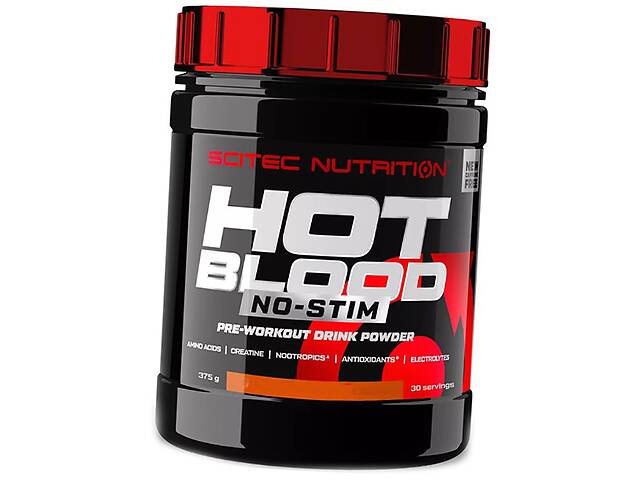 Предтрен без кофеина Hot Blood No-Stim Scitec Nutrition 375г Апельсиновый сок (11087014)