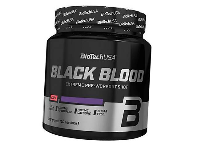 Предтреник в порошке Black Blood Caf+ BioTech (USA) 300г Черника (11084006)