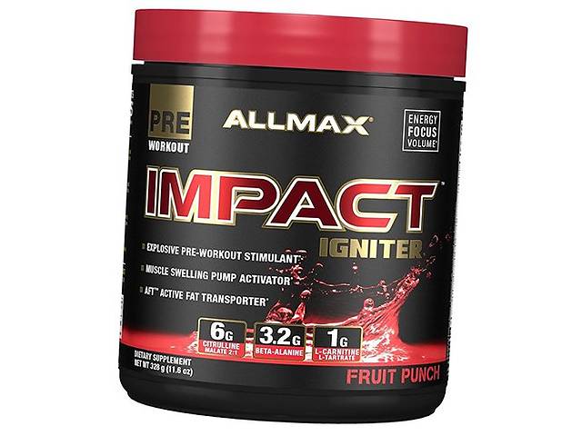 Предтренировочный комплекс Impact Igniter Allmax Nutrition 328г Фруктовый пунш (11134004)