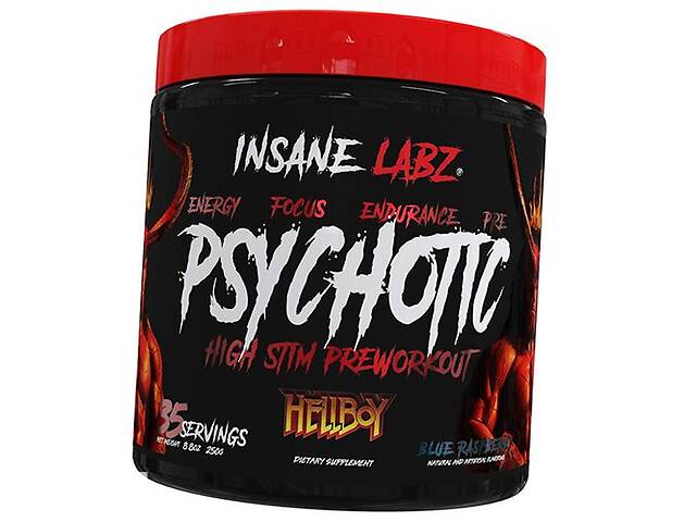 Предтренировочный комплекс Psychotic Hellboy Edition Insane Labz 250г Голубая малина (11059012)