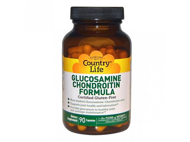 Препарат для суставов и связок Country Life Glucosamine/Chondroitin Formula 90 Caps