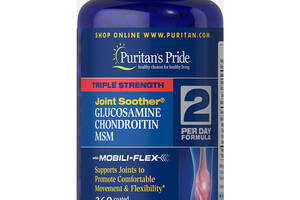 Препарат для суставов и связок Puritan's Pride Triple Strength Glucosamine, Chondroitin & MSM Joint Soother 360 Caplets
