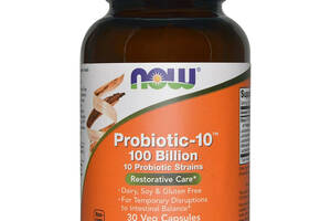 Пробиотический Комплекс Probiotic 100 Billion, Now Foods, 30 гелевых капсул