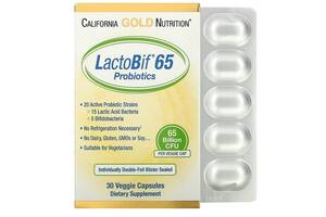 Пробиотик California Gold Nutrition LactoBif 65 Probiotics 65 Billion CFU 30 Veg Caps