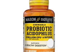 Пробиотик Mason Natural Probiotic Acidophilus With Bifidus 2 Billion CFU 100 Wafers Strawberry