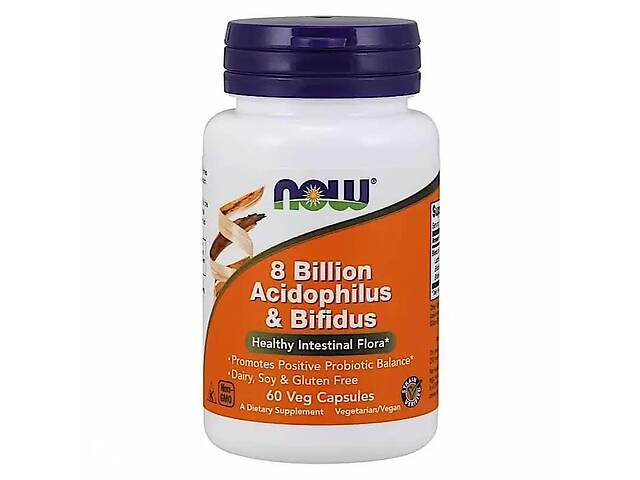 Пробиотик NOW Foods 8 Billion Acidophilus & Bifidus 60 Veg Caps