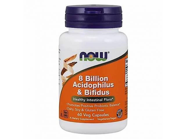 Пробиотик NOW Foods Acidophilus & Bifidus 8 billion 60 Veg Caps