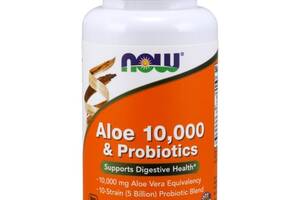 Пробиотик NOW Foods Aloe 10,000 & Probiotics 60 Veg Caps