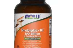 Пробиотик NOW Foods Probiotic-10 100 billion 30 Veg Caps NF2931