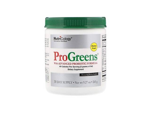 Пробіотик Nutricology ProGreens with Advanced Probiotic Formula 9.27 oz 265 g /30 servings