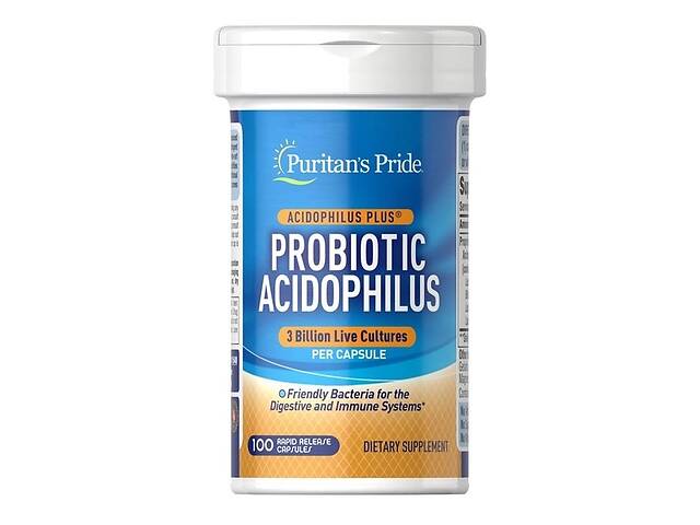 Пробиотик Puritan's Pride Probiotic Acidophilus 3 billion 100 Caps