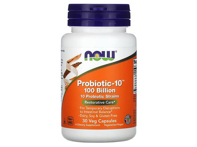 Пробиотики-10 Now Foods 100 млрд 30 растительных капсул
