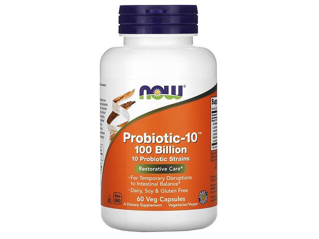 Пробиотики-10 Probiotic-10 Now Foods 100 млрд 60 растительных капсул