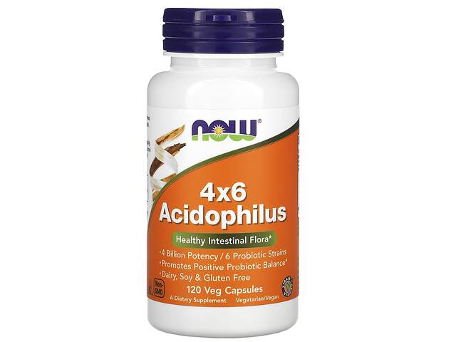Пробиотики 4x6 Acidophilus Now Foods 120 растительных капсул