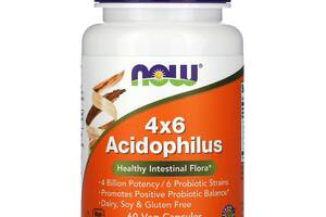 Пробиотики 4x6 Acidophilus Now Foods 60 растительных капсул