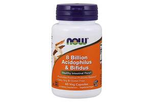 Пробиотики Acidophilus Bifidus Now Foods 8 млрд КОЕ 60 вегетарианских капсул