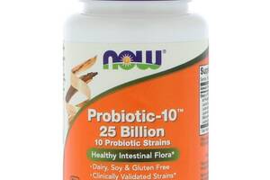 Пробиотики Для Пищеварения, Probiotic-10, 25 Billion, Now Foods, 50 Растительных Капсул