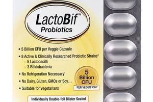 Пробиотики LactoBif, Probiotics, California Gold Nutrition, 5 млрд КОЕ, 60 овощных капсул