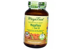 Пробиотики и Пребиотики с Куркумой MegaFlora Probiotic with Turmeric Mega Food 60капс (69343003)