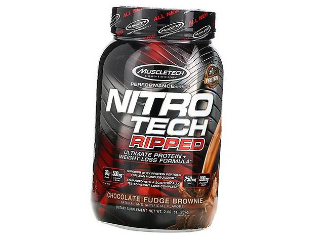 Протеин для похудения Nitro Tech Ripped Muscle Tech 907г Шоколадное пирожное (29098021)