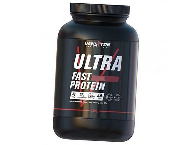 Протеин для восстановления и роста мышечной массы Whey Ultra Fast Protein Vansiton 1300г Клубника (29173005)