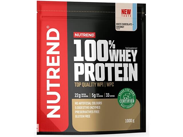 Протеин Nutrend 100% Whey Protein 1000 g /33 servings/ White Chocolate Coconut