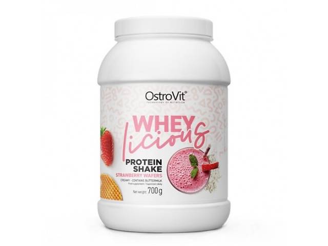 Протеин OstroVit WHEYlicious Protein Shake 700 g /23 servings/ Strawberry Wafers