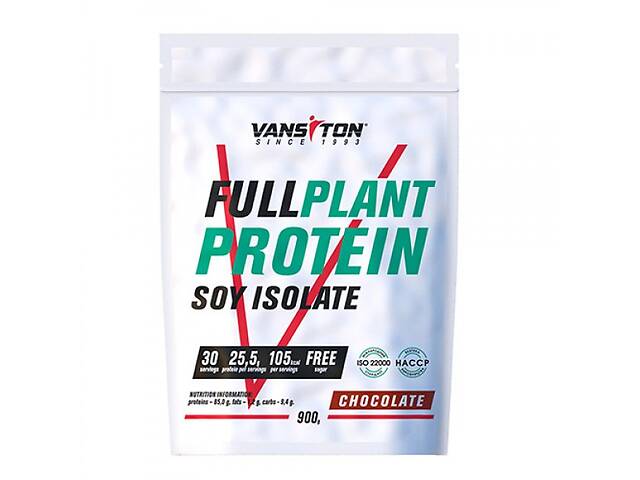 Протеин Vansiton Соевый изолят Plant protein 900 г Шоколад Vansiton
