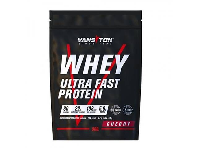 Протеин Vansiton Whey Ultra Fast Protein 900 g /30 servings/ Cherry