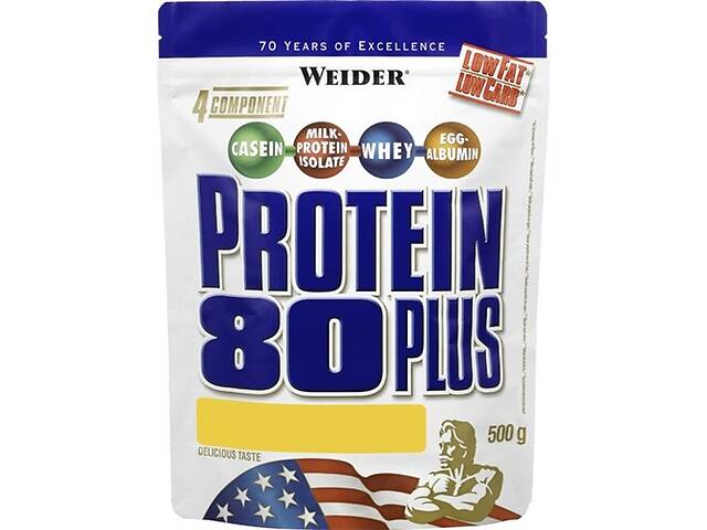 Протеин Weider Protein 80 Plus 500 g /16 servings/ Brownie Double Chocolate