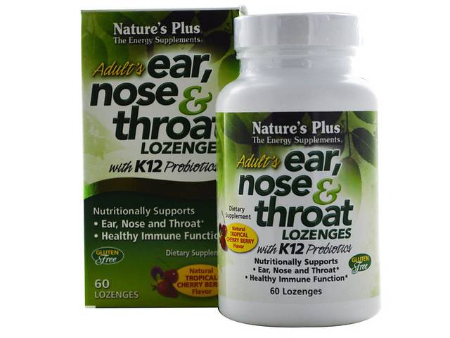 Противопростудное средство Nature's Plus Adults Ear Nose & Throat 60 Lozenges Tropical cherry