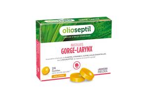 Противопростудное средство OLIOSEPTIL PASTIILES GORGE-LARYNX 24 Lozenges Honey and Lemon