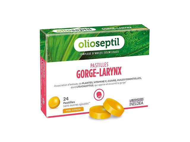 Противопростудное средство OLIOSEPTIL PASTIILES GORGE-LARYNX 24 Lozenges Honey and Lemon