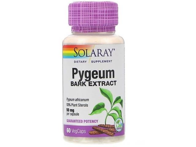 Пиджеум Solaray Pygeum Bark Extract 50 mg 60 Veg Caps SOR-03760