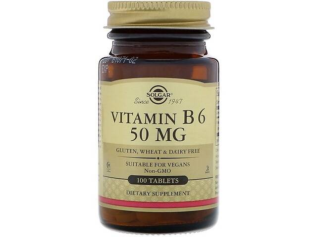 Пиридоксин Solgar Vitamin B6 50 mg 100 Veg Tabs