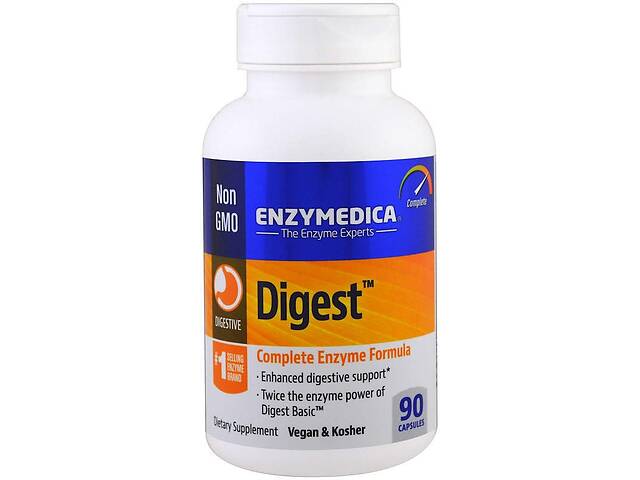 Пищеварительные ферменты полная формула Digest Enzymedica 90 капсула