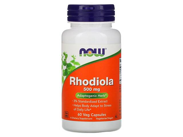 Радиола NOW Foods RHODIOLA 500 MG EXTRACT 3% 60 Veg Caps