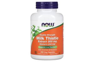 Расторопша силимарин Milk Thistle Now Foods экстракт двойная сила 300 мг 200 вегетарианских капсул