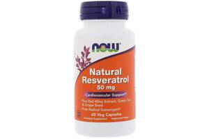 Ресвератрол (Resveratrol) Now Foods натуральный 50 мг 60 вегетарианских капсул