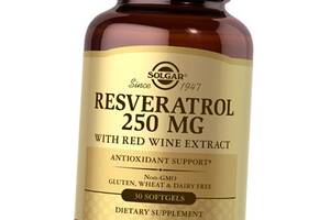 Ресвератрол с Экстрактом Красного Вина Resveratrol 250 Solgar 60гелкапс (70313007)