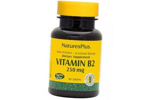 Рибофлавин с замедленным высвобождением Nature's Plus Vitamin B2 250 Sustained Release 60 таб (36375179)