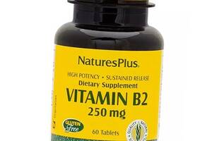 Рибофлавин с замедленным высвобождением Nature's Plus Vitamin B2 250 Sustained Release 60 таб (36375179)