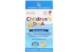 Рыбий жир (ДГК) для детей Nordic Naturals Children's DHA 3-6 лет 250 мг Вкус Клубники 360 мини капсул