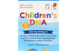 Рыбий жир (ДГК) для детей Nordic Naturals Children's DHA 3-6 лет 250 мг Вкус Клубники 360 мини капсул