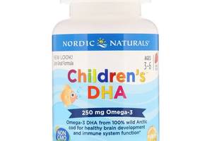 Рыбий жир (ДГК) для детей Nordic Naturals Children's DHA 3-6 лет 250 мг Вкус Клубники 90 мини капсул